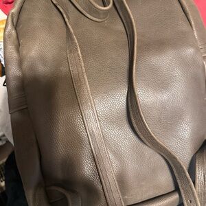Men's Leather Backpack - Brown